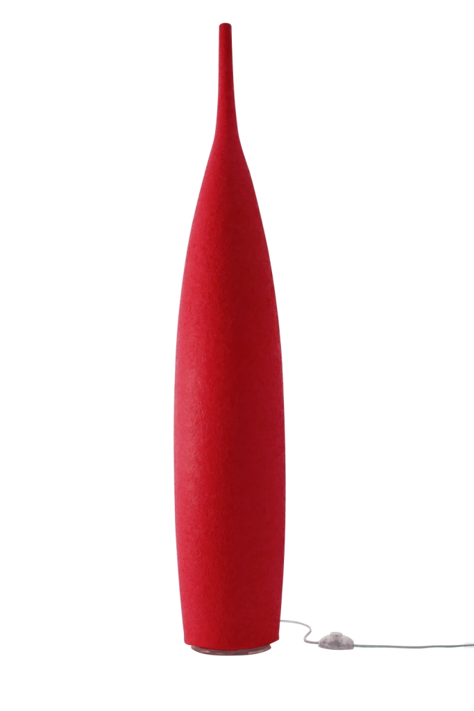 Lampada Da Pavimento Tank 1 In-Es Artdesign Collezione Luna Colore Rosso Dimensione 142 Cm Diam. 23 Cm